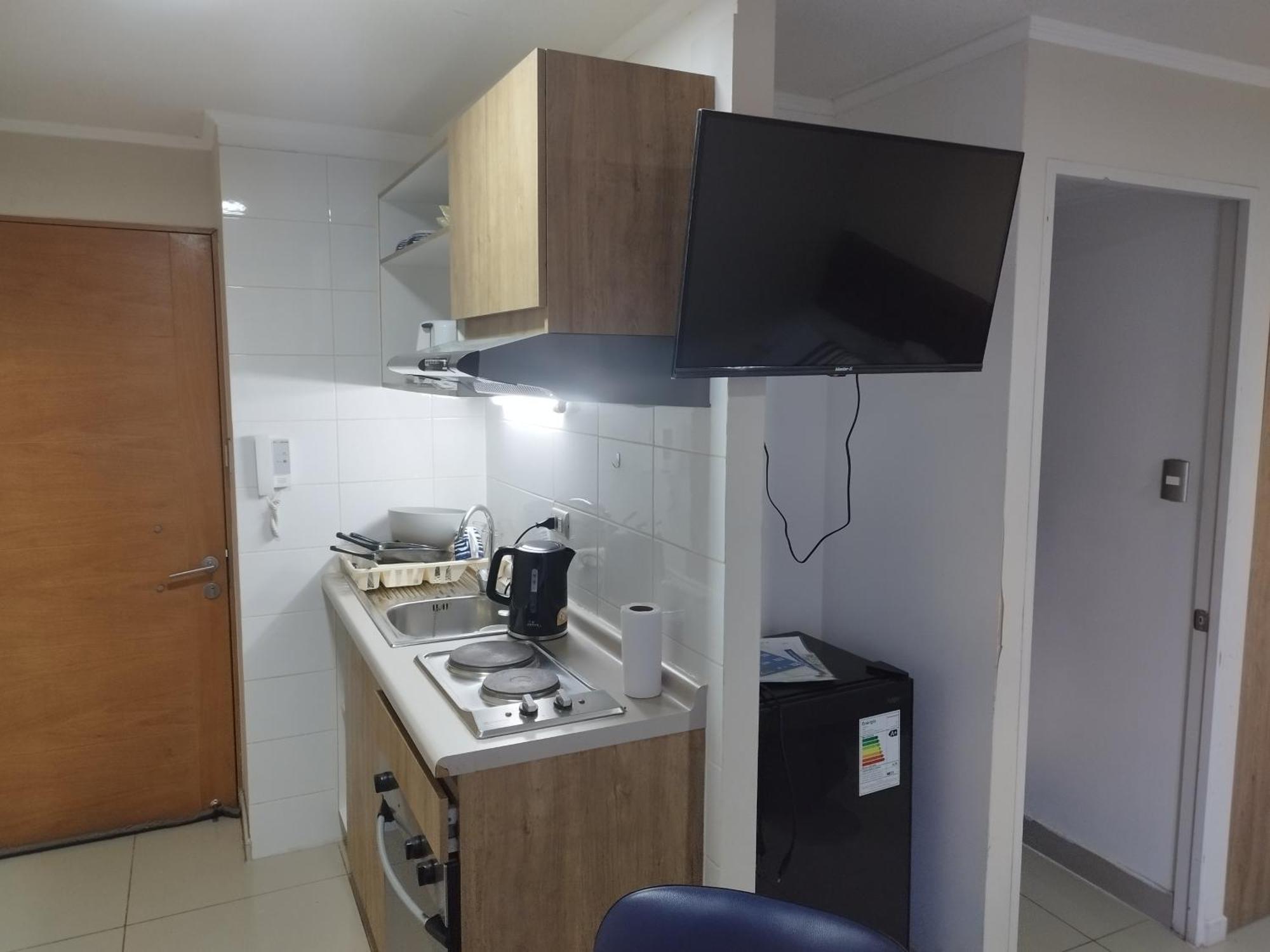 Apartamento Depto 1 Ambiente Metro Santa Ana Con Todo Lo Necesario